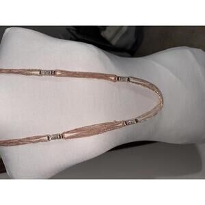 Nicole Miller Elegant Multi-Strand Rose Gold Necklace with Crystal Accents